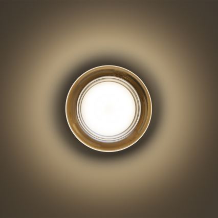 Ideal Lux - Plafonieră LED pentru baie LOLLY 1xGX53/9W/230V Ø 10,5 cm IP44 auriu/bej fumuriu