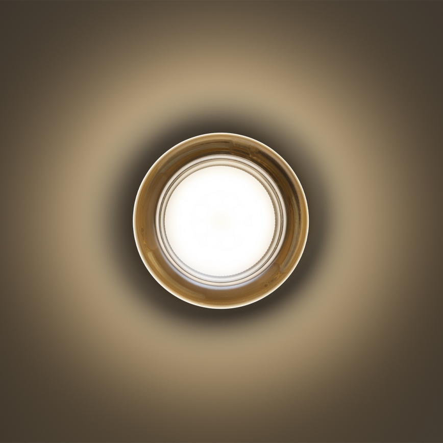 Ideal Lux - Plafonieră LED pentru baie LOLLY 1xGX53/9W/230V Ø 10,5 cm IP44 auriu/bej fumuriu