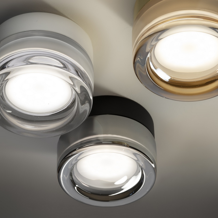 Ideal Lux - Plafonieră LED pentru baie LOLLY 1xGX53/9W/230V Ø 10,5 cm IP44 negru/negru fumuriu