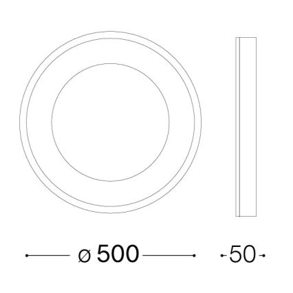 Ideal Lux - Plafonieră LED PLANET, 25W, 230V, CRI 90, Ø 50 cm, alamă