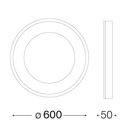 Ideal Lux - Plafonieră LED PLANET, 29 W, 230 V, CRI 90, diam. 60 cm, negru