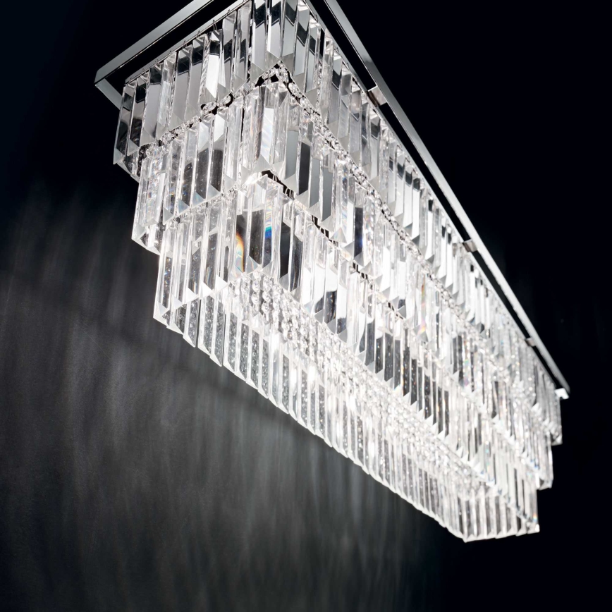 Ideal Lux - Plafonieră MARTINEZ 8xE14/40W/230V crom lucios