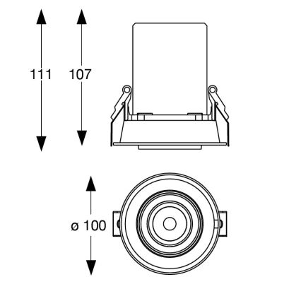 Ideal Lux - Spot LED încastrat NOVA, 12 W, 230 V, 3000 K, CRI 90, Ø 10 cm, alb