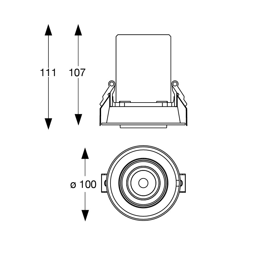 Ideal Lux - Spot LED încastrat NOVA, 12 W, 230 V, 3000 K, CRI 90, Ø 10 cm, alb