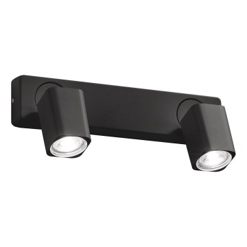Ideal Lux - Spot LED de perete RUDY, 2x GU10, 7W, 230V, CRI 90, negru