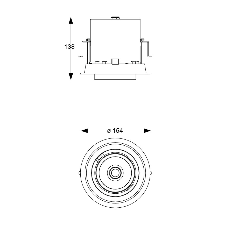 Ideal Lux - Spot LED încastrat NOVA, 20W, 230V, 4000K, CRI 90, Ø 15,4 cm, negru