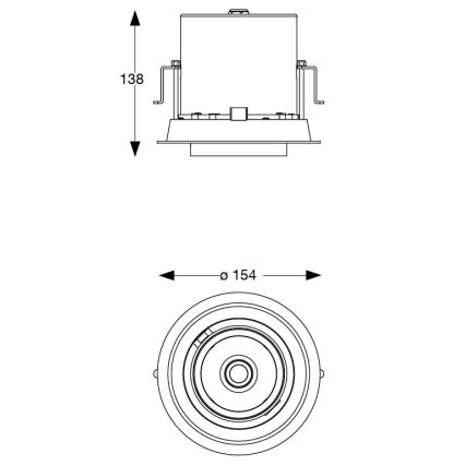 Ideal Lux - Spot LED încastrat NOVA, 20W, 230V, 4000K, CRI 90, Ø 15,4 cm, alb