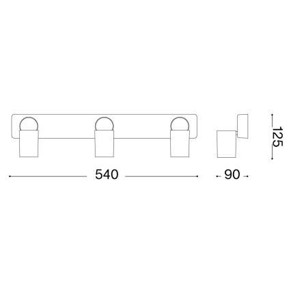 Ideal Lux - Spot LED RUDY 3xGU10/7W/230V CRI 90 negru