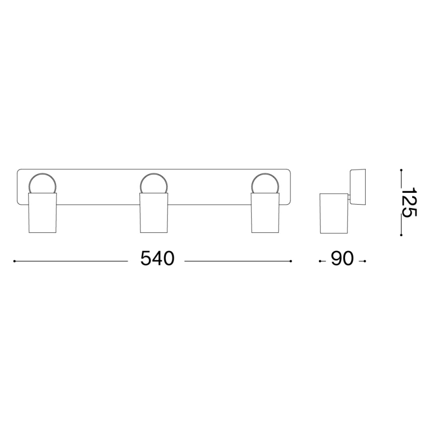 Ideal Lux - Spot LED RUDY 3xGU10/7W/230V CRI 90 negru