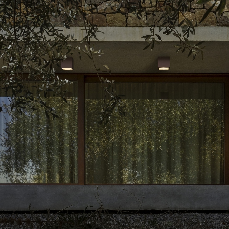 Ideal Lux TECHO - spot exterior 1xGU10/20W/230V 15x15 cm IP54 maro