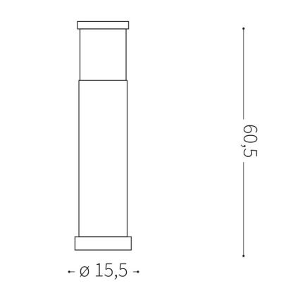 Ideal Lux TRONCO - lampă de exterior 1xE27/42W/230V 60 cm IP65 antracit