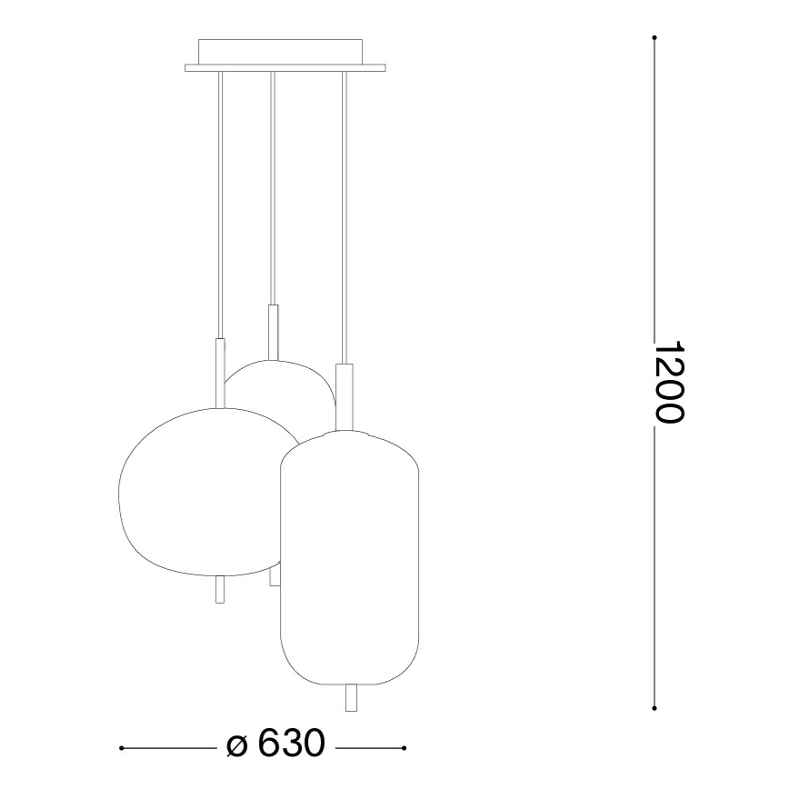 Ideal Lux - UMILE lustră LED suspendată pe cablu, 55W/230V, Ø 63 cm, CRI 90, alamă/alb