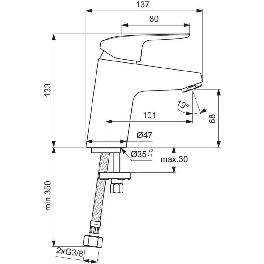Ideal Standard B1710AA - Baterie pentru lavoar CERAFLEX 13,3 cm, crom lucios
