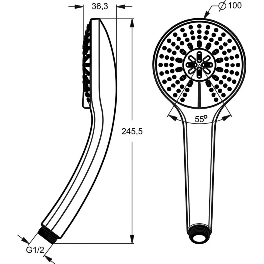 Ideal Standard B9403AA - Duș de mână IDEALRAIN, crom lucios