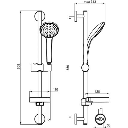 Ideal Standard B9412AA - Set de duș IDEALRAIN, crom lucios