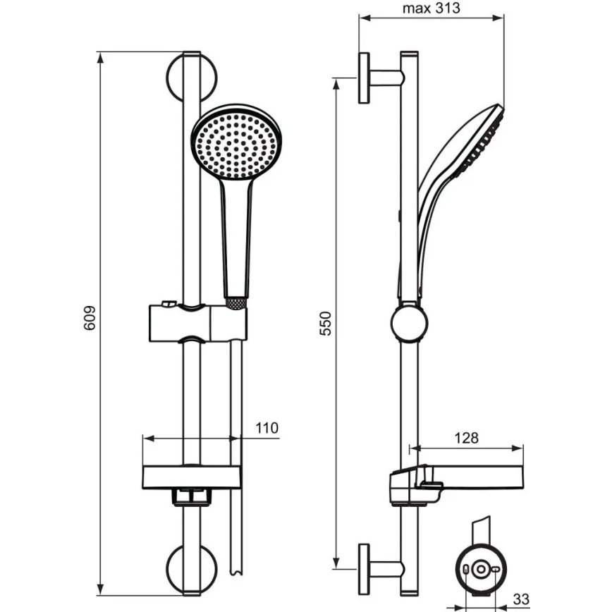 Ideal Standard B9412AA - Set de duș IDEALRAIN, crom lucios