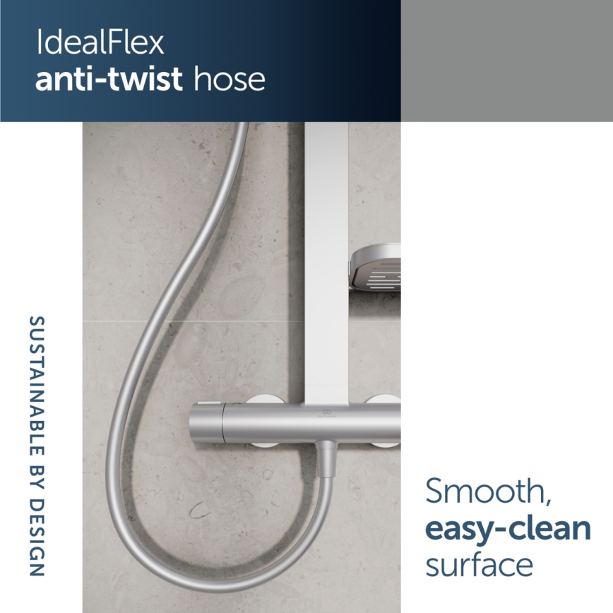 Ideal Standard BD583SI - Set de duș cu baterie termostatică CERATHERM ALU+ argintiu