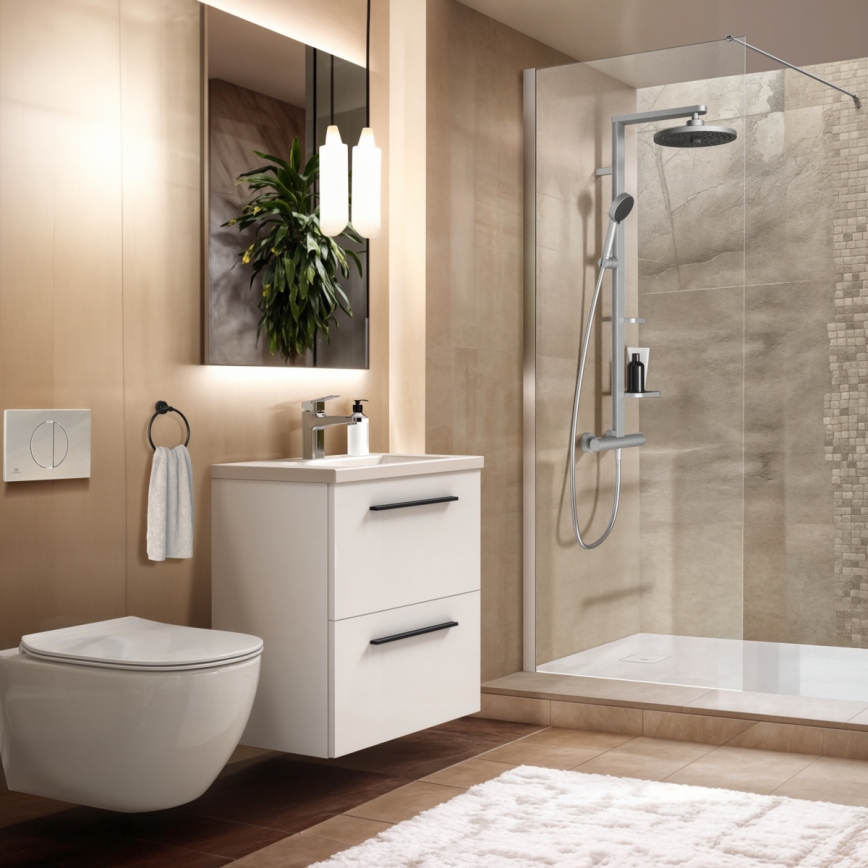 Ideal Standard BD583SI - Set de duș cu baterie termostatică CERATHERM ALU+ crom mat