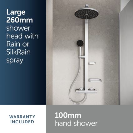Ideal Standard BD583SI - Set de duș cu baterie termostatică CERATHERM ALU+ crom mat