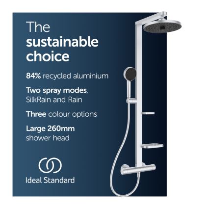 Ideal Standard BD583SI - Set de duș cu baterie termostatică CERATHERM ALU+ crom mat