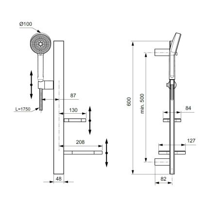 Ideal Standard BD586XG - Set de duș IDEALRAIN ALU+ negru mat