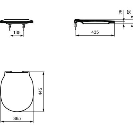 Ideal Standard E036601 - Capac WC CONNECT AIR cu închidere SoftClose, alb