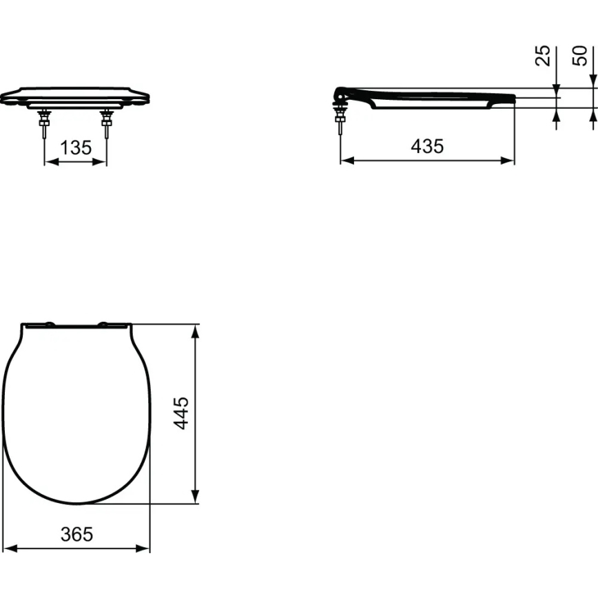 Ideal Standard E036601 - Capac WC CONNECT AIR cu închidere SoftClose, alb