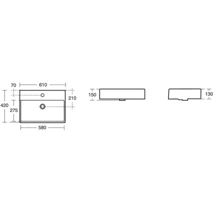 Ideal Standard K078101 - Lavoar pentru blat STRADA 60 x 42 cm, ceramică, alb