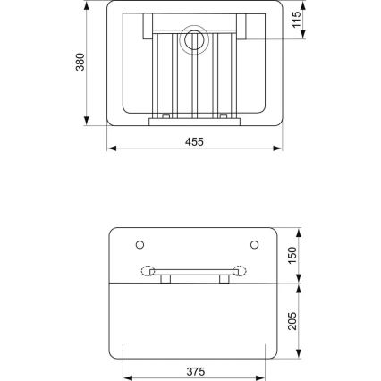 Ideal Standard S593901 - Lavoar suspendat cu grilă DOURO 45,5x38 cm ceramică/alb