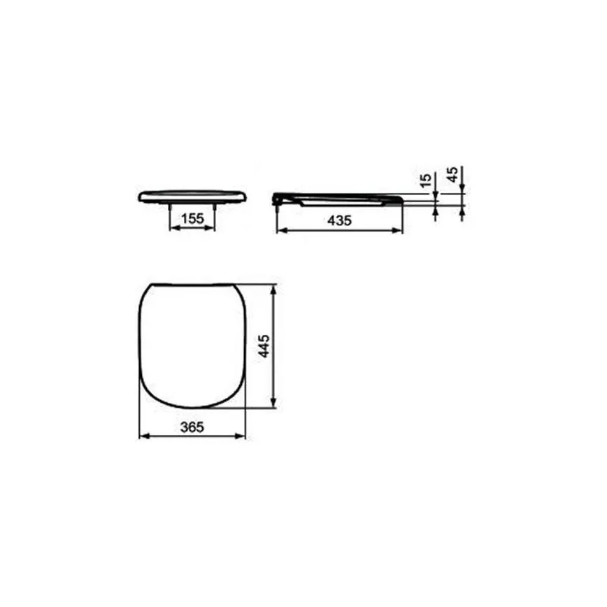 Ideal Standard T352901 - Capac WC TESI cu închidere amortizată SoftClose, alb
