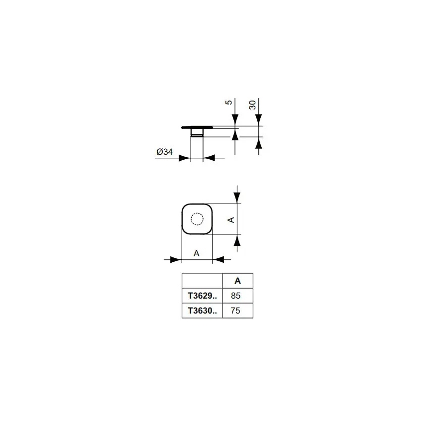 Ideal Standard T3629AA - Ventil de scurgere pentru lavoar CLICK-CLACK 8,5 cm, crom lucios