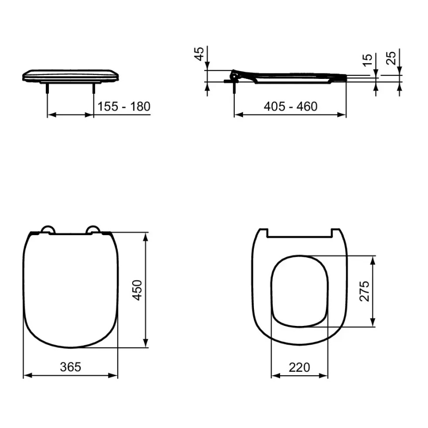 Ideal Standard T552201 - Capac WC TESI SoftClose, alb