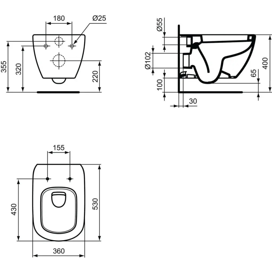 Ideal Standard TESI T007801 - vas WC suspendat, ceramică, alb