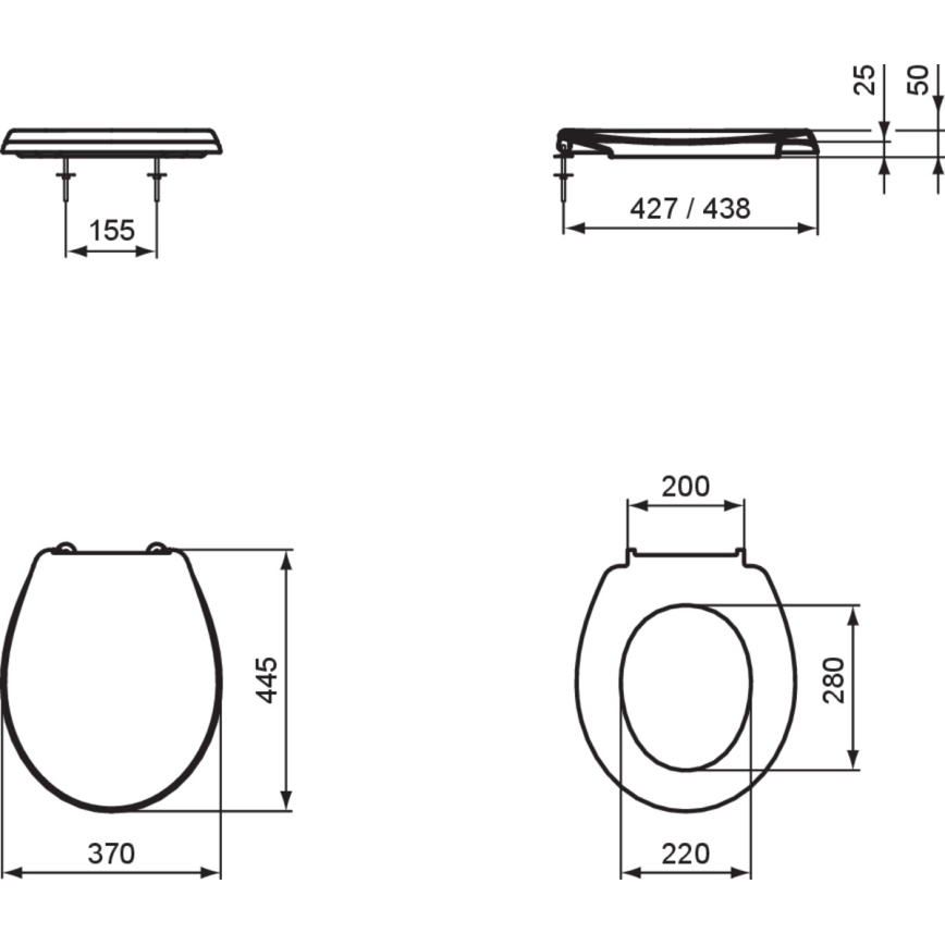 Ideal Standard W302601 - Capac pentru WC, alb