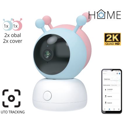 Monitor inteligent pentru bebeluși cu senzor de mișcare 2K, 5V, Wi‑Fi (Tuya) roz/albastru