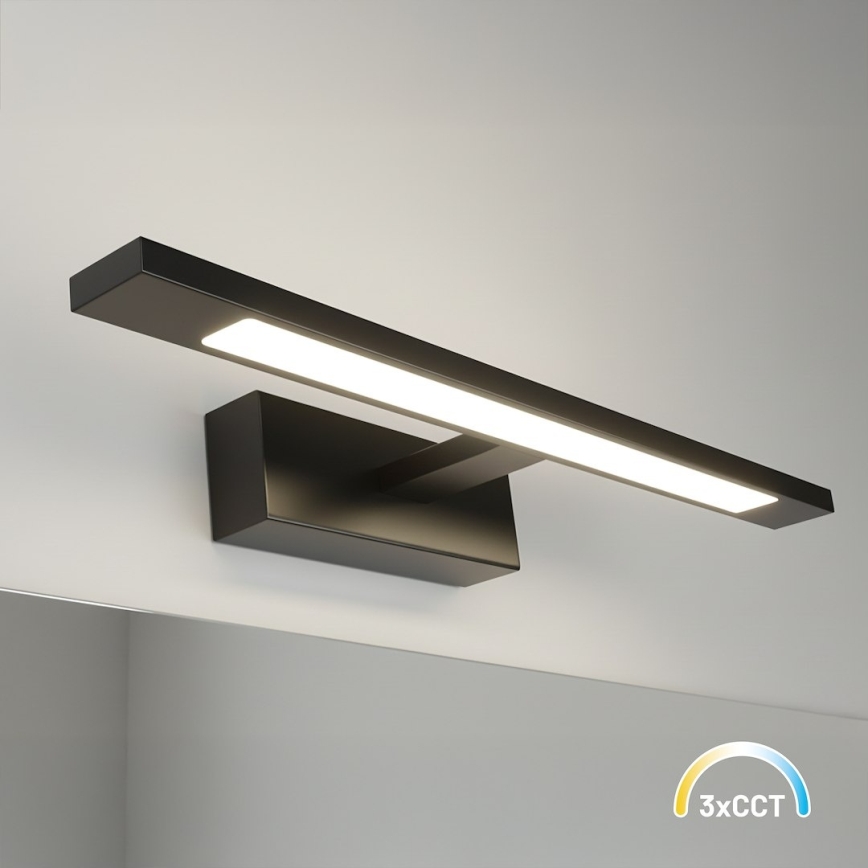Aplica LED KLIMT pentru oglindă de baie, 8 W, 230 V, 3000/4000/6000 K, 40 cm, IP44, negru