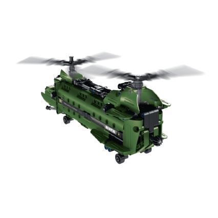 iM.Master - Set de construcție elicopter 2 în 1 cu propulsie mecanică, 393 piese