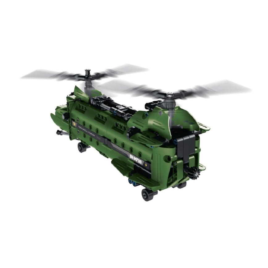 iM.Master - Set de construcție elicopter 2 în 1 cu propulsie mecanică, 393 piese