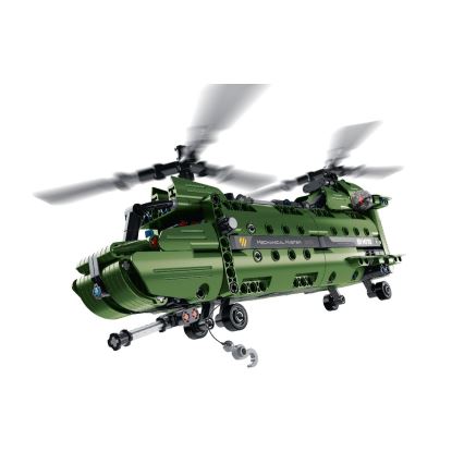 iM.Master - Set de construcție elicopter 2 în 1 cu propulsie mecanică, 393 piese