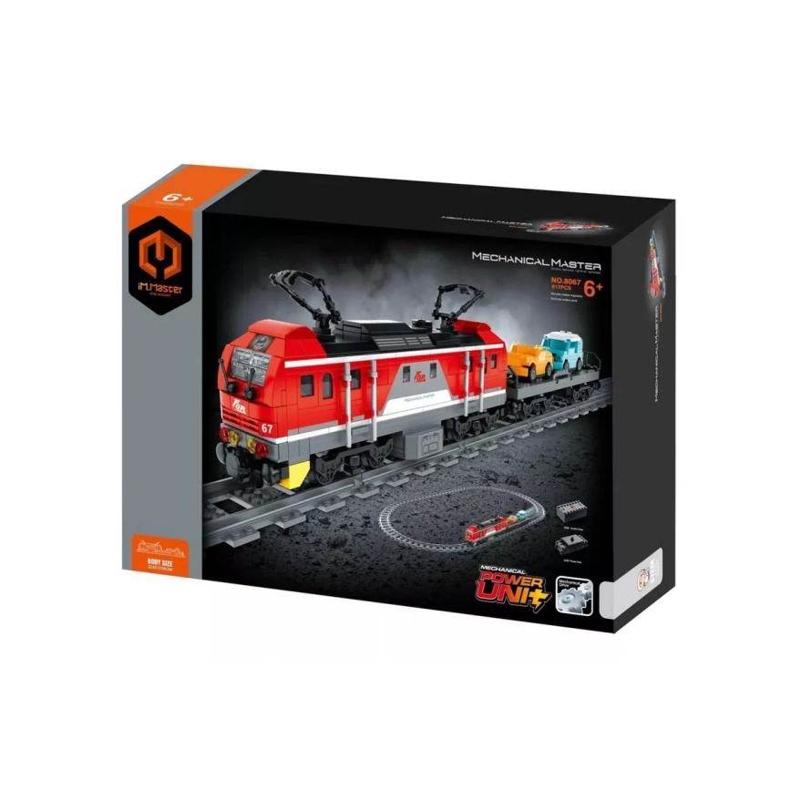 iM.Master - Set de construcție tren cu șine, 617 piese, 2xAA/400 mAh + telecomandă