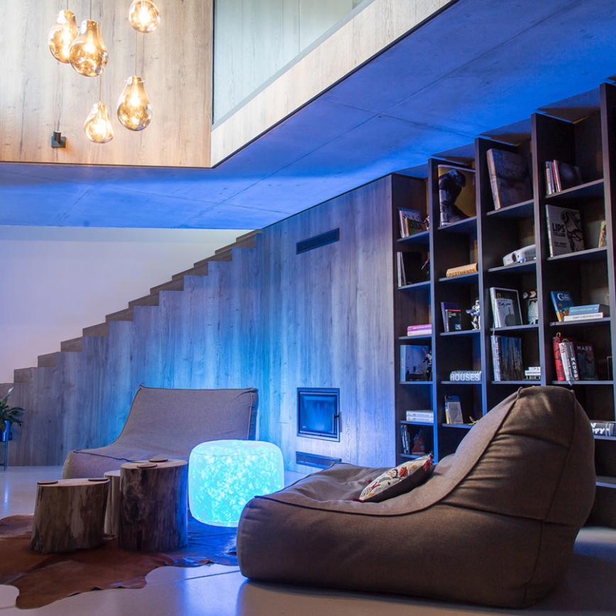 LED Taburet gonflabil cu telecomandă LED/5V/60cm