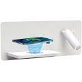 Immax 08286L - Aplica LED de perete cu poliță, port USB și încărcare wireless Be PREPARE LED/3W/230V + LED/3W albă
