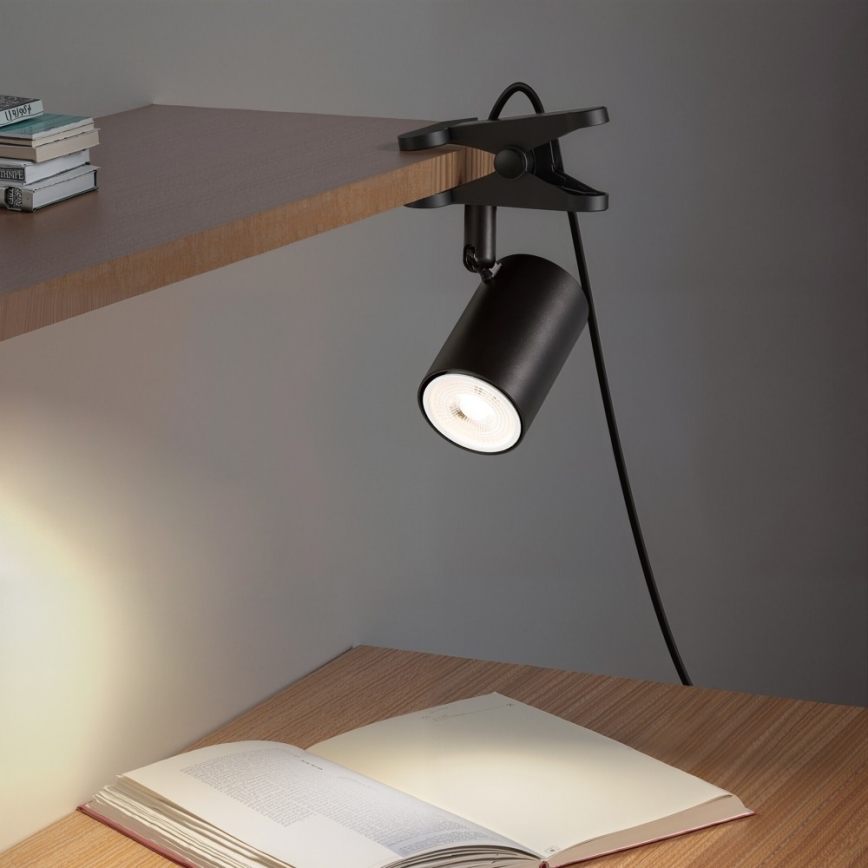 Lampă cu clemă PUNTO 1xGU10/9W/230V, neagră