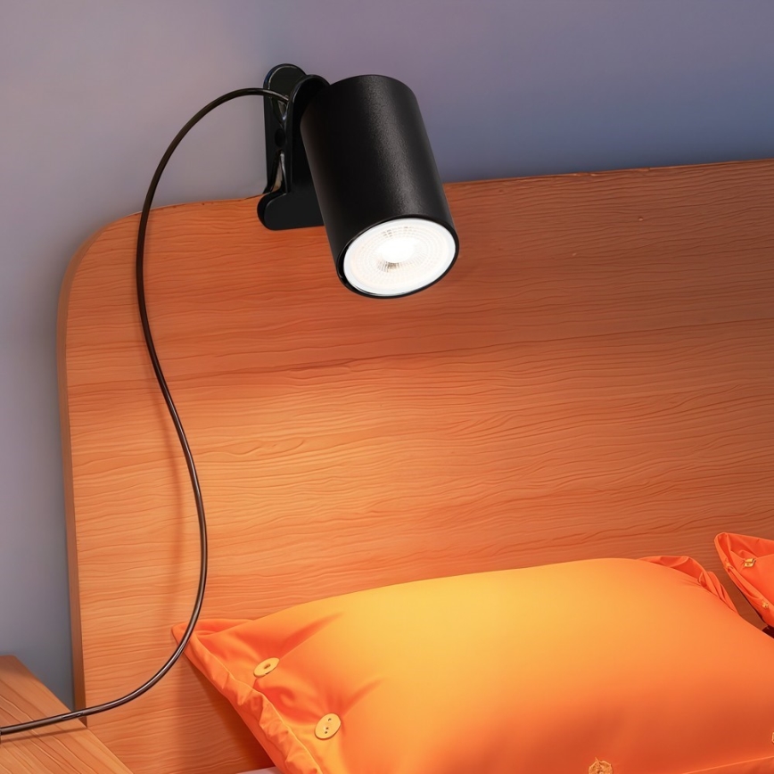 Lampă cu clemă PUNTO 1xGU10/9W/230V, neagră