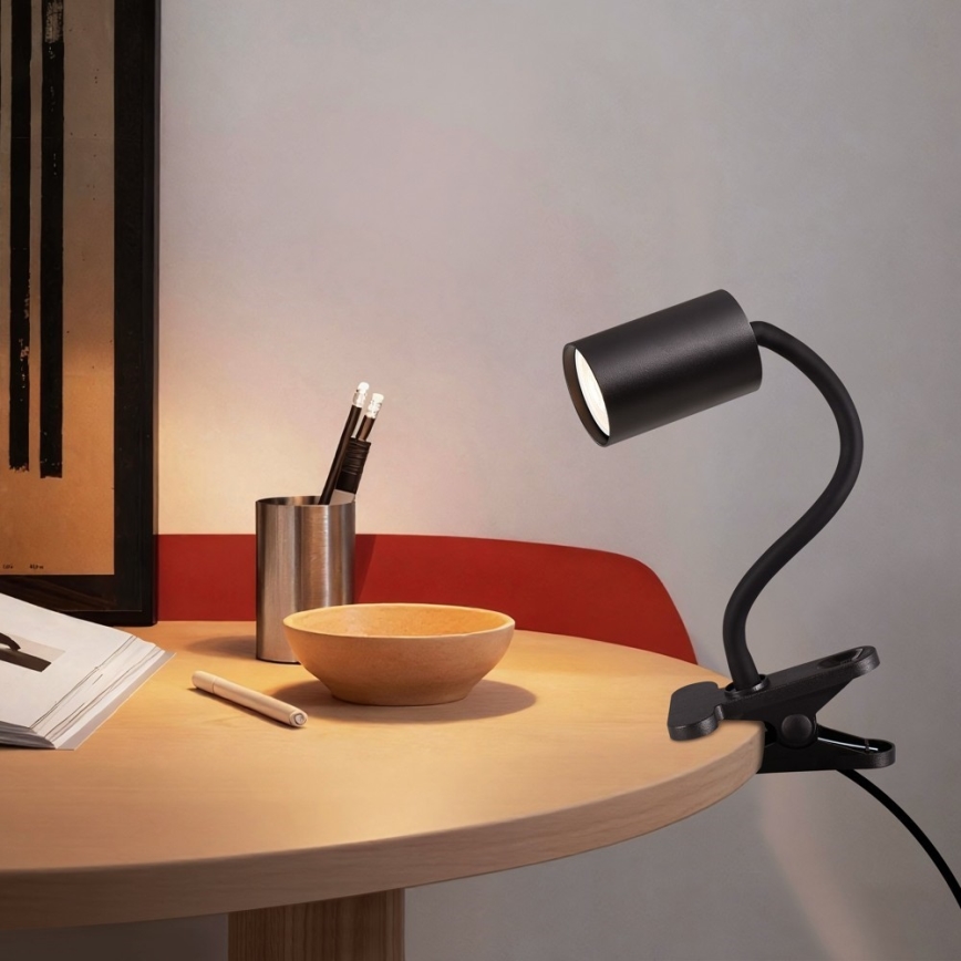 Lampă flexibilă cu clemă PUNTO 1xGU10/9W/230V neagră
