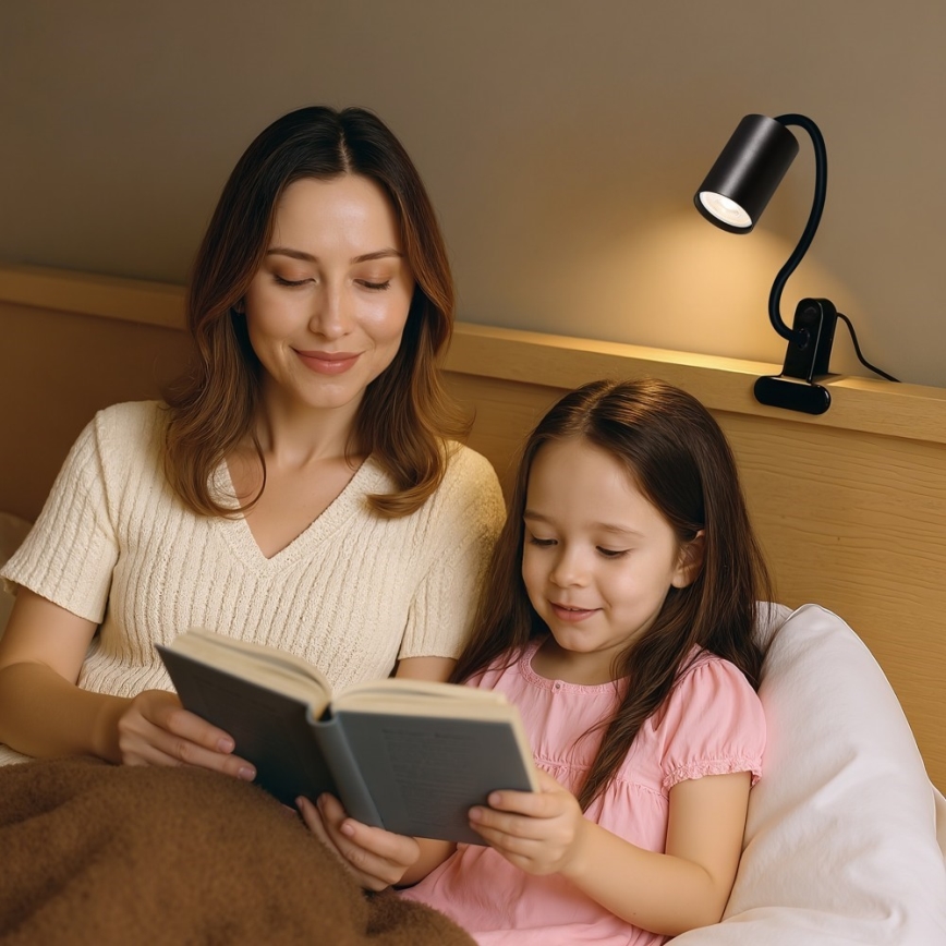 Lampă flexibilă cu clemă PUNTO 1xGU10/9W/230V neagră