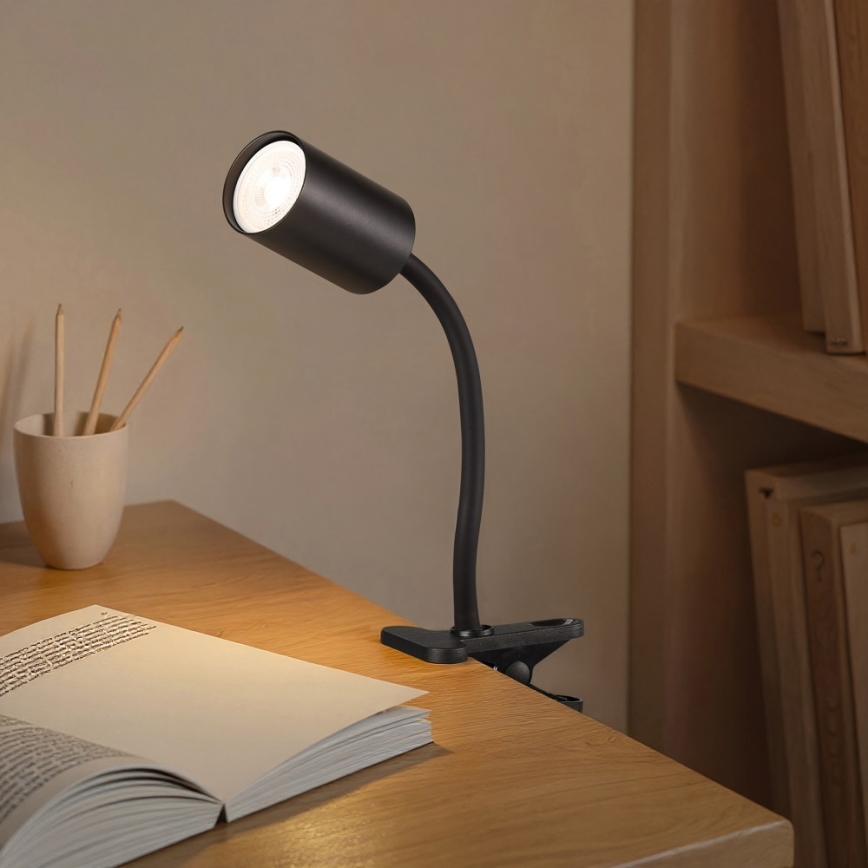 Lampă flexibilă cu clemă PUNTO 1xGU10/9W/230V neagră
