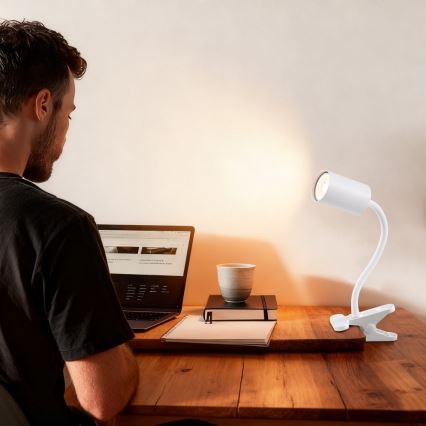 Lampă flexibilă cu clemă PUNTO 1xGU10/9W/230V albă