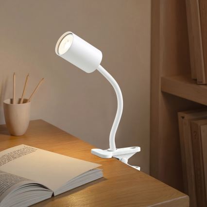 Lampă flexibilă cu clemă PUNTO 1xGU10/9W/230V albă