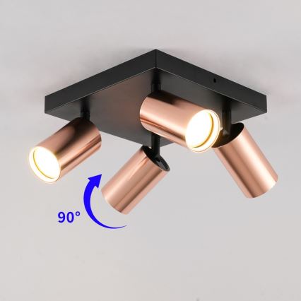 Corp de iluminat tip spot PUNTO 4xGU10/9W/230V aur roz
